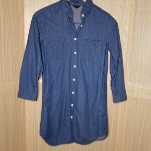 Floryday Womens Long Sleeve Denim Look Shirt Dress Small